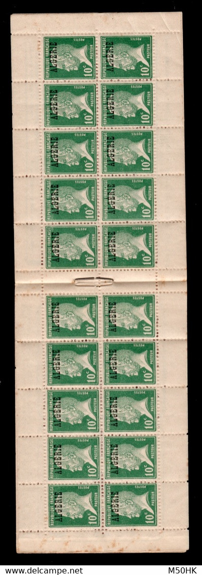 Algerie - Carnet De 20 Timbres YV 9 N** (quelques Petites Jaunissures Au Verso) Complet Pasteur , Rare - Briefe U. Dokumente