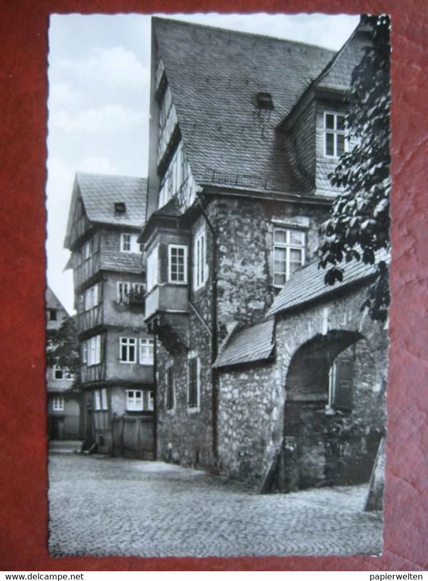 Herborn (Lahn-Dill-Kreis) - Hohe Schule / Landpoststelle Rodenroth über Herborn 1960 - Herborn