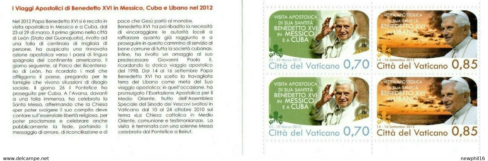 2013 VATICANO LIBRETTO- I VIAGGI APOSTOLICI DI PAPA BENEDETTO - Booklets