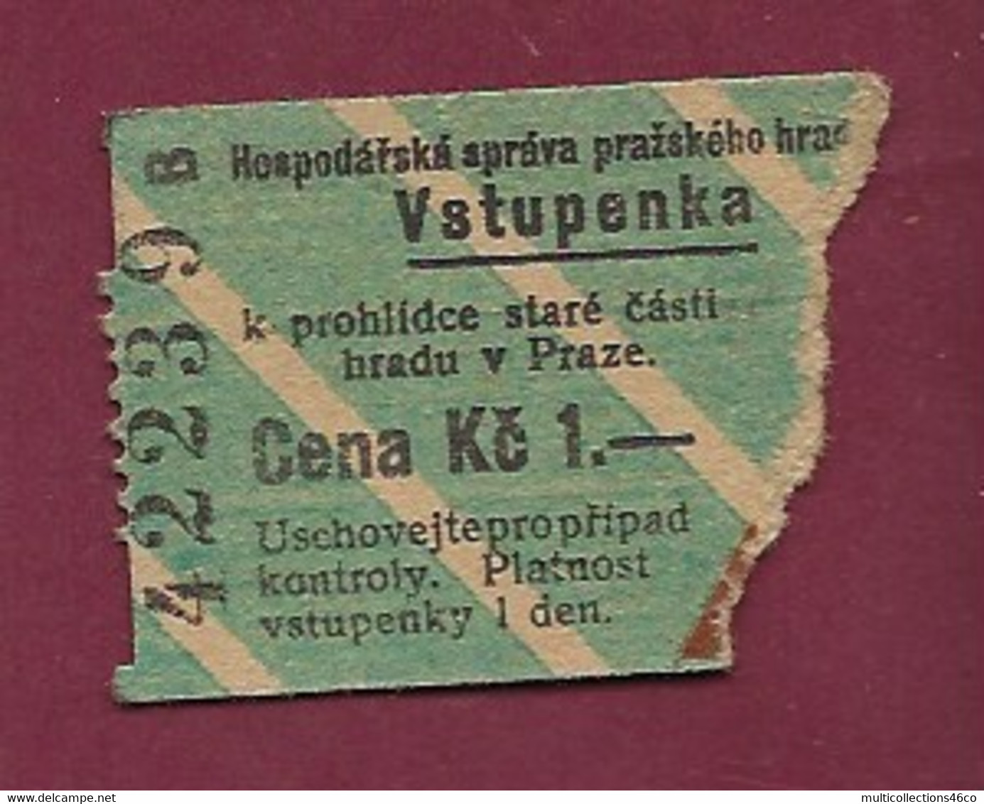 061220A - TICKET CHEMIN DE FER TRAMWAY - PAYS DE L'EST Cena Kc 1 Vstupenka 42239B - Mondo