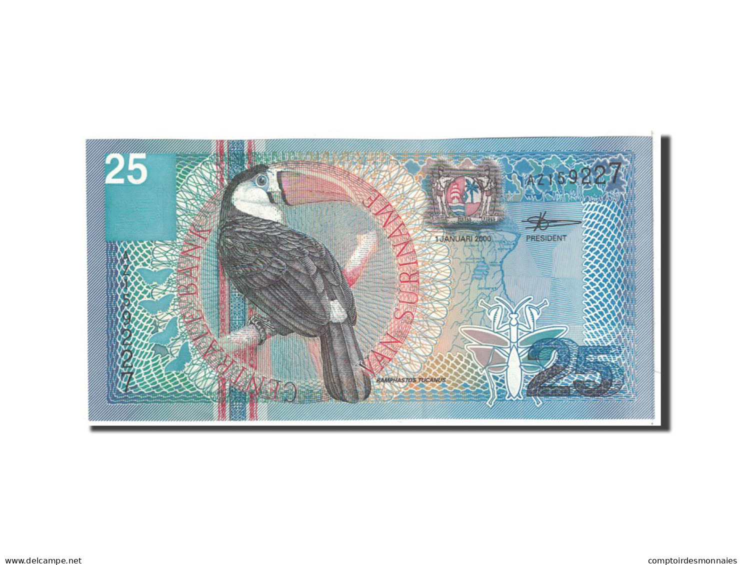 Billet, Surinam, 25 Gulden, 2000, 2000-01-01, KM:148, NEUF - Surinam