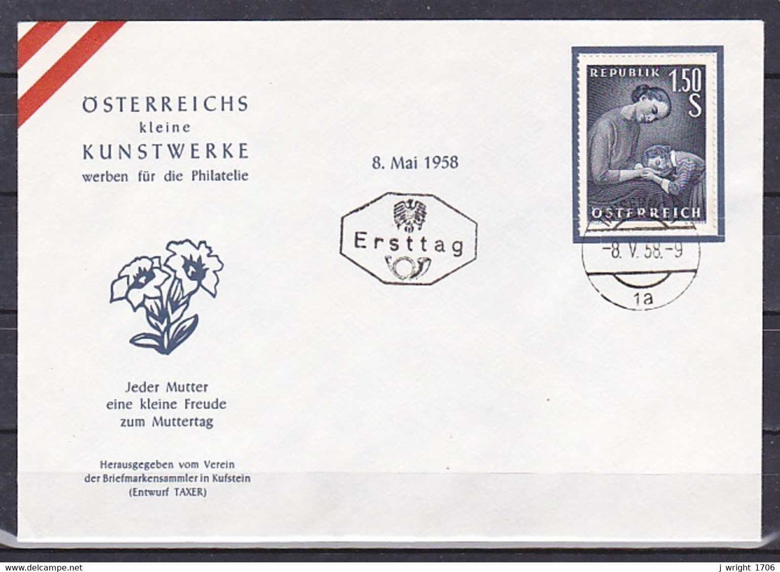 Austria, 1958, Mother's Day, 1.50s, Unaddressed - FDC