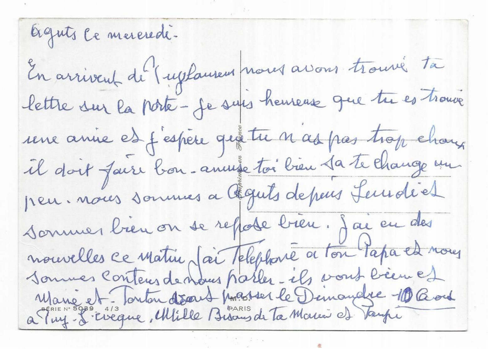 Germaine Bouret Ben, T' As Grandi En Vacances! Oui, J' Ai Mangé Beaucoup D' Asperges!  Série N° 5039 4/3 - Bouret, Germaine