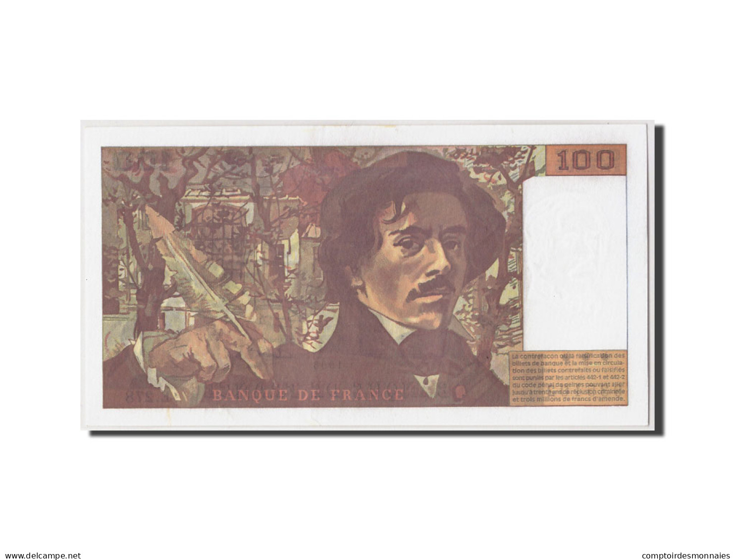 Billet, France, 100 Francs, 100 F 1978-1995 ''Delacroix'', 1995, SUP - 100 F 1978-1995 ''Delacroix''