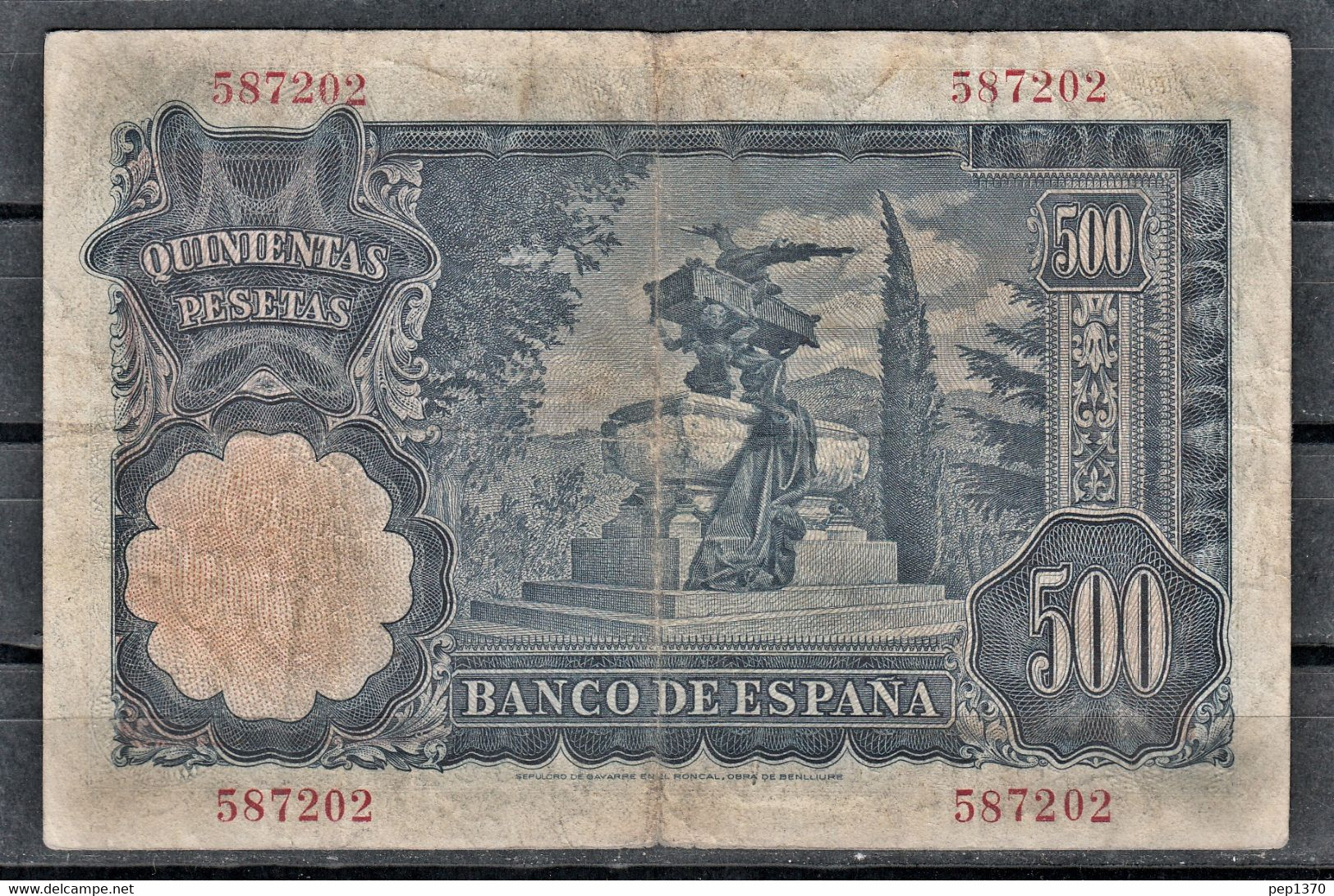 BILLETE DE 500 PESETAS DE 1951 - MARIANO BENLLIURE - BONITO Y SIN SERIE - 500 Pesetas