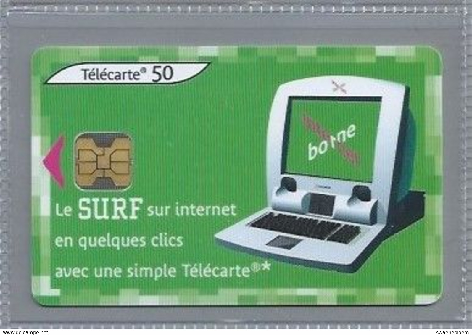 FR.- France Telecom. Télécarte. BORNE INTERNET. Le SURF Sur Internet En Quelques Clics Avec Une Simple T  .50 Unités. - 2004