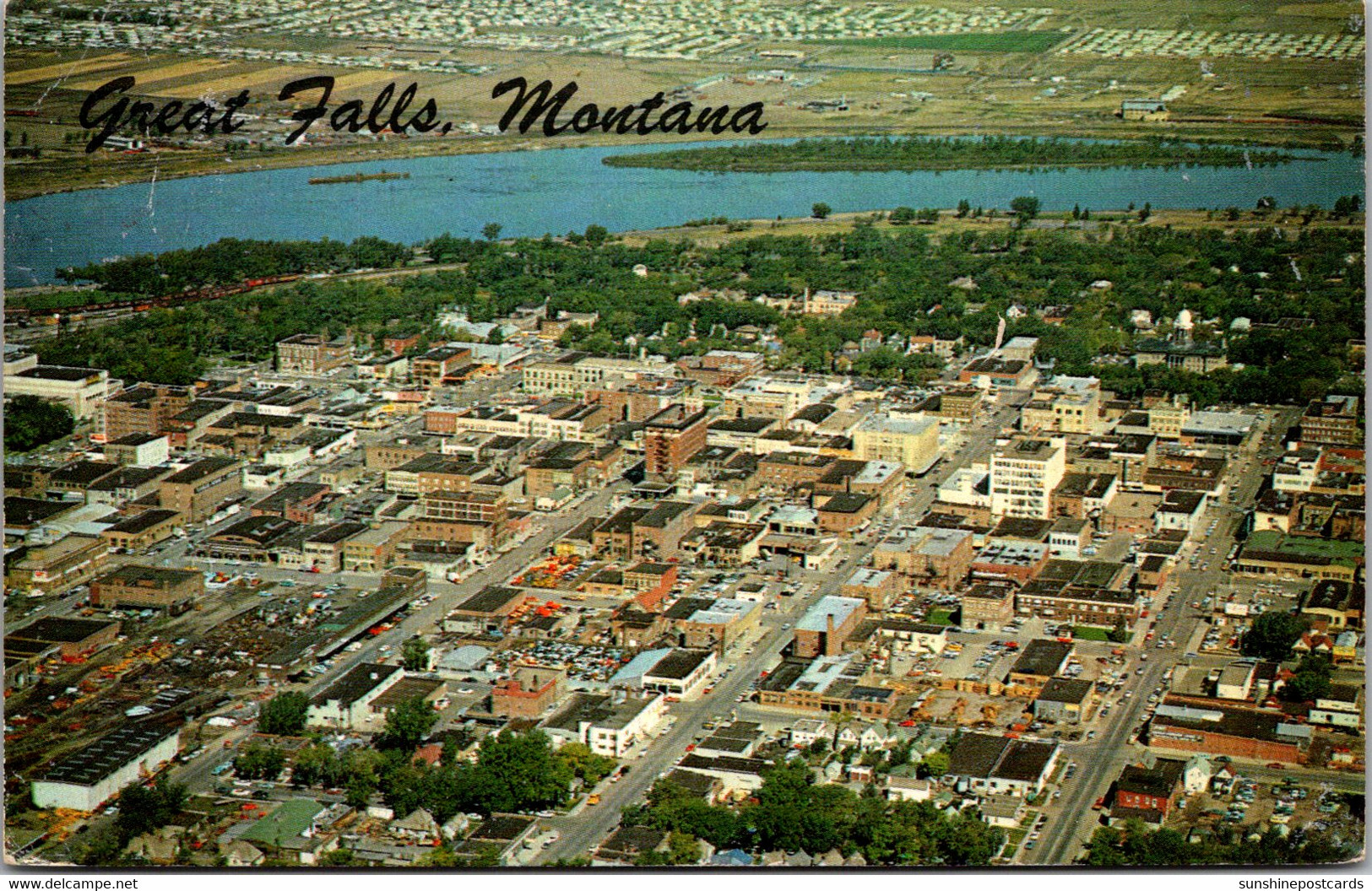 Montan Great Falls Aerial View 1975 - Great Falls