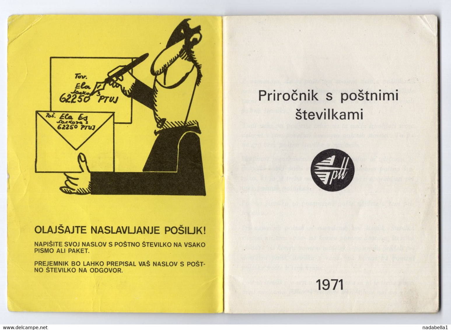 1971. YUGOSLAVIA,SLOVENIA,POSTAL NUMBERS MANUAL,64 PAGES,ISSUED IN SLOVENIA - Práctico