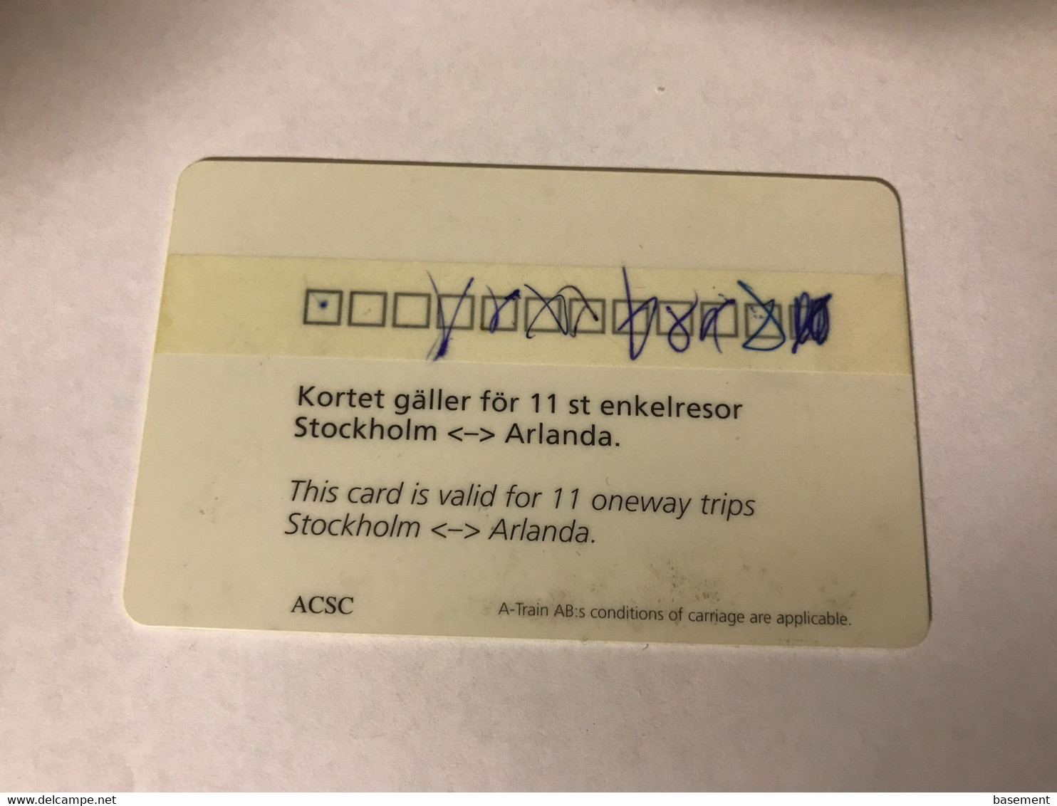 3:472 - Sweden Arlanda Express Train Ticket Card - Svezia