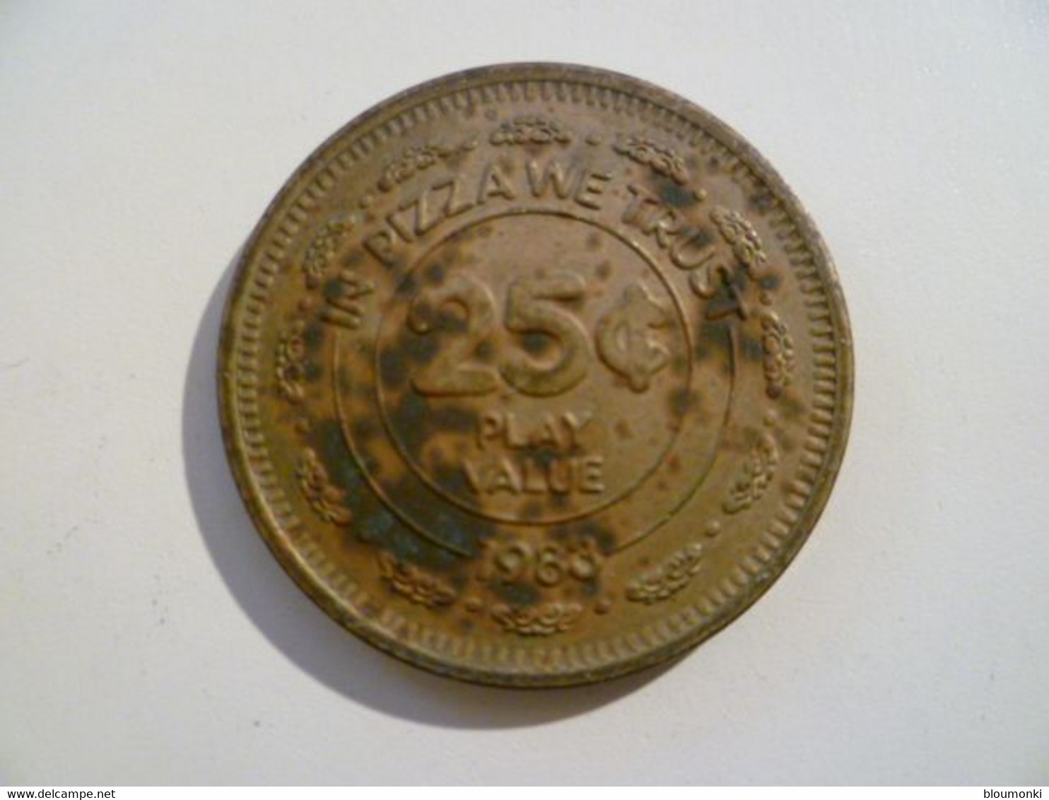 Jeton Médaille  / Etats Unis / USA Coins / Chuck E Cheese / 25c In Pizza We Trust 1988 - Professionnels/De Société