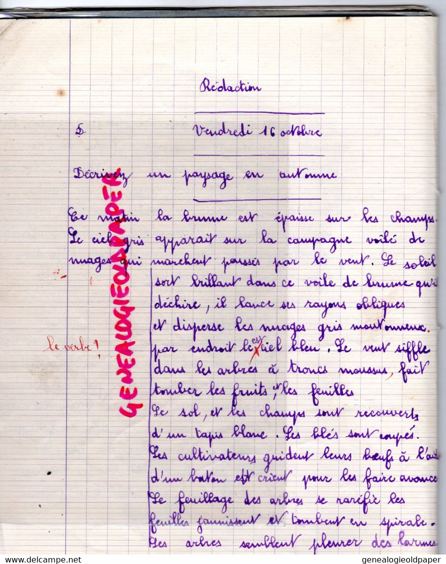 87- ORADOUR SUR VAYRES- LA CONTIE- RARE CAHIER ECOLE COMMUNALE- RENEE LARRET -  LEMOVIX E.F. 1946 - Sonstige & Ohne Zuordnung