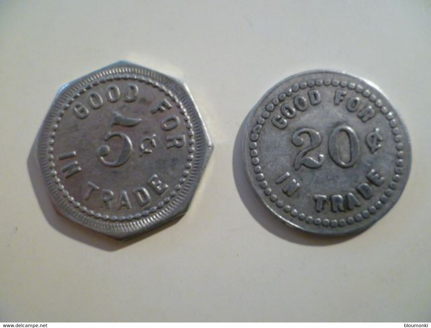 2 Jetons Etats Unis / USA Coins / Matt Gorman Good For Trade 5c + 20c - Profesionales/De Sociedad