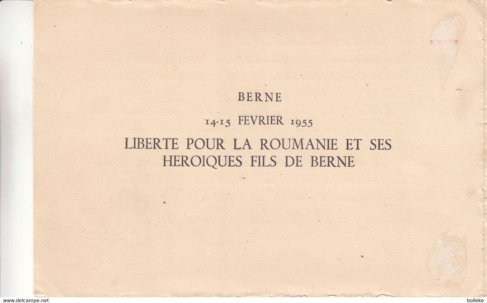 Roumanie - Document De 1955 - Liberté Pour Les Roumains - Contre La Russie - Ours - Armoiries - Valeur 80 Euros - Briefe U. Dokumente