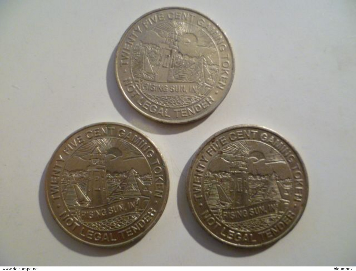 3 Jetons 25 Cents Grand Victoria Casino & Resorts 1996 Rising Sun By Hyatt - Casino