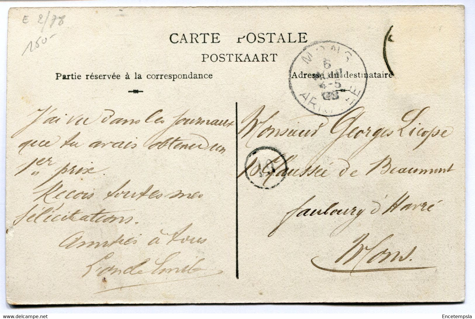 CPA - Carte Postale - Belgique - Wasmes - La Gare - 1908 (DG15232) - Colfontaine