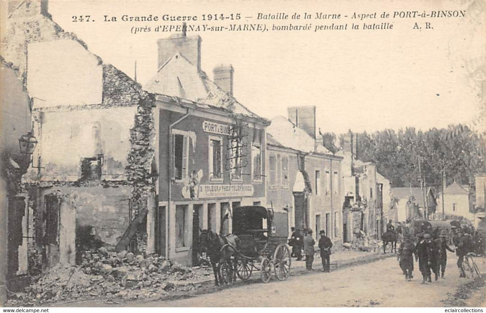 Port-à-Binson       51        Guerre 14/18 .  Bombardé . La Poste Détruite           (voir Scan) - Other & Unclassified
