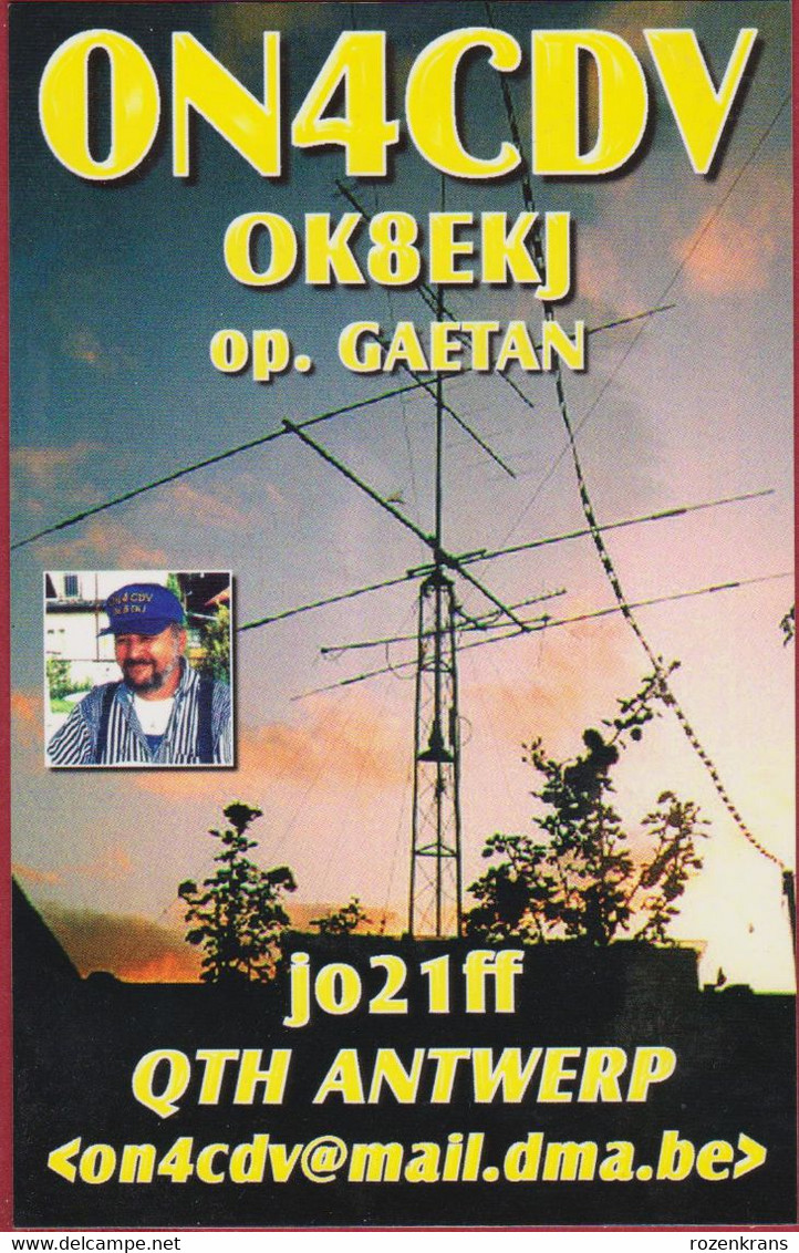 QSL Card Amateur Radio Funkkarte Antwerpen Belgium Wilrijk Gaetan De Bruyn Antwerp - Amateurfunk