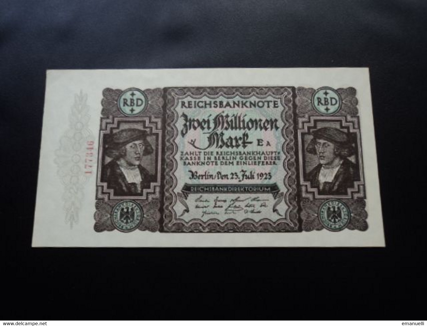 ALLEMAGNE * : 2 MILLIONEN  MARK   23;7.1923     CA 89a,  ** / P 89a     SUP+ - 2 Millionen Mark