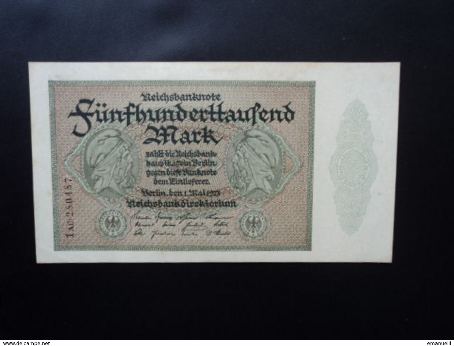 ALLEMAGNE * : 500 000  MARK   1.5.1923     CA 87f,  ** / P 88b     SUP+ - 500.000 Mark