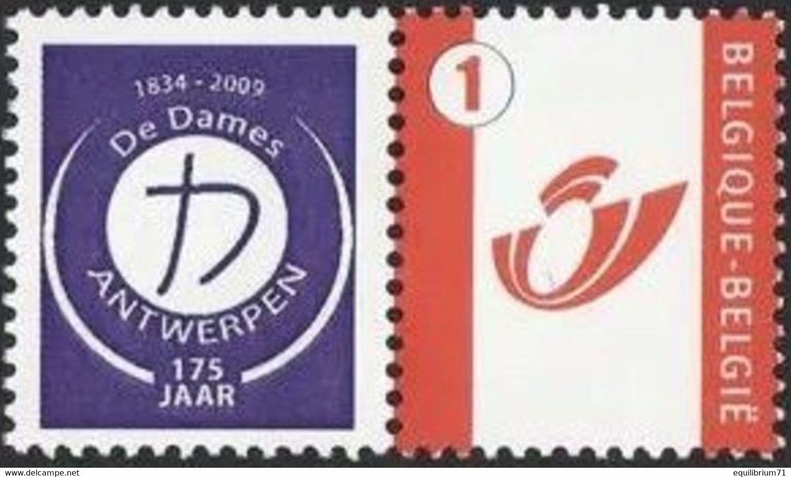 DUOSTAMP** / MYSTAMP** - De Dames Anvers 175 Ans / De Dames Antwerpen 175 Jaar - 1834-->2009 - Neufs