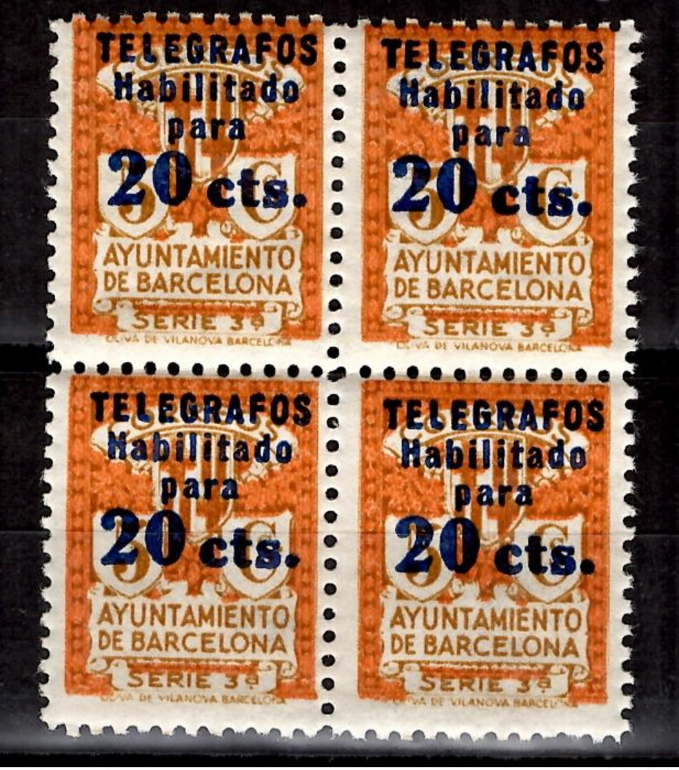 Espagne/Barcelone YT N° 19 En Blocs De 4 Neufs ** MNH. TB. A Saisir! - Barcelona