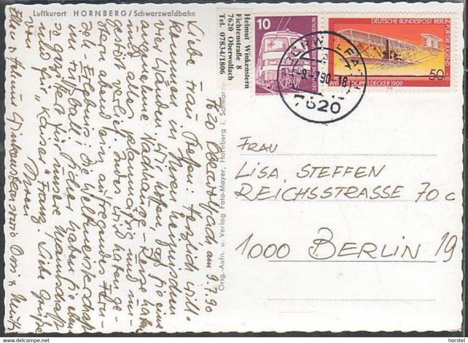 D-78132 Hornberg - Schwarzwaldbahn - Bahnhof - Railway - 2x Nice Stamps "Berlin" - Hornberg