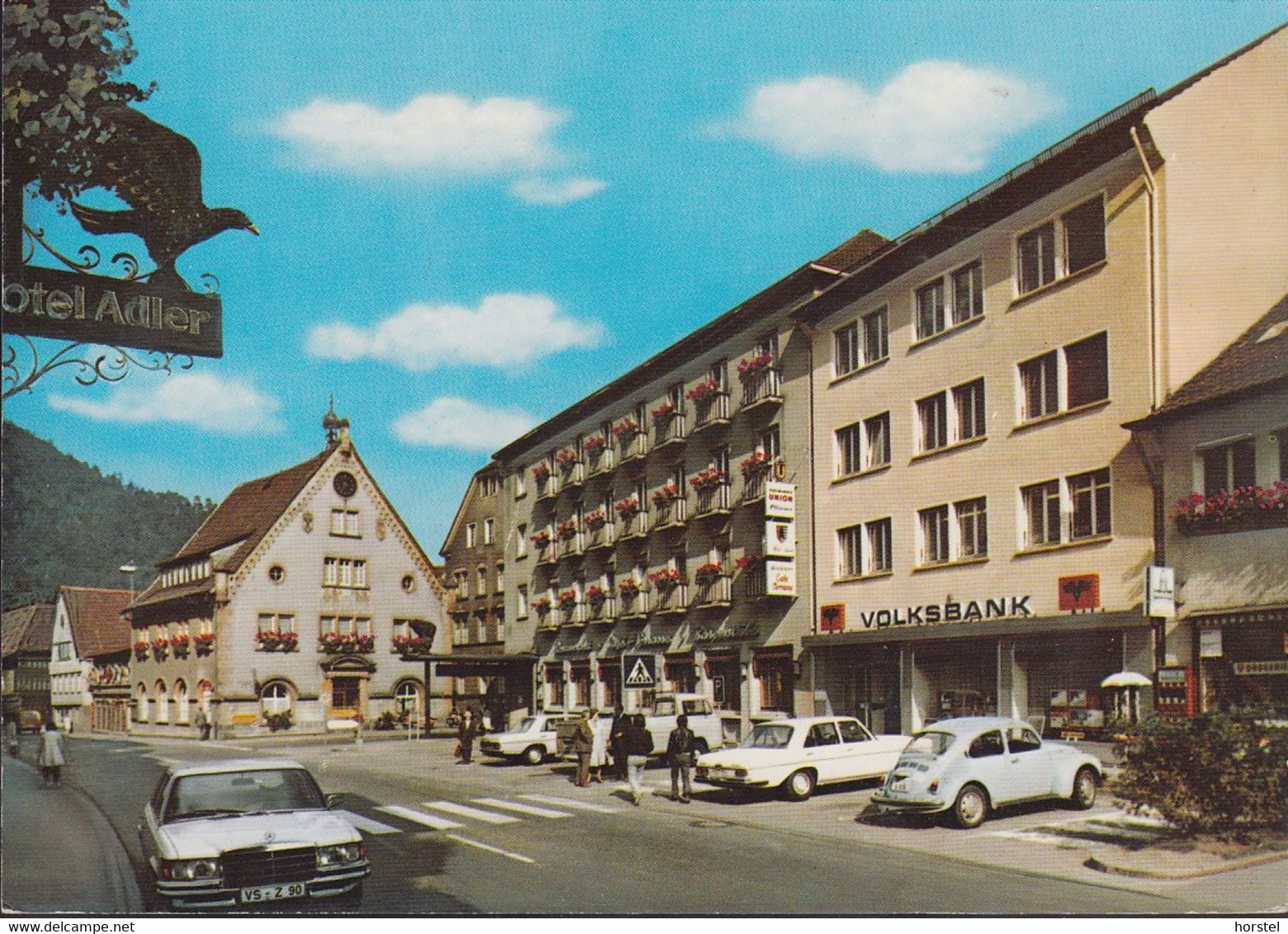 D-78132 Hornberg - Hauptstraße - Hotel Adler - Cars - VW Käfer - VW Transporter - Mercedes - Hornberg