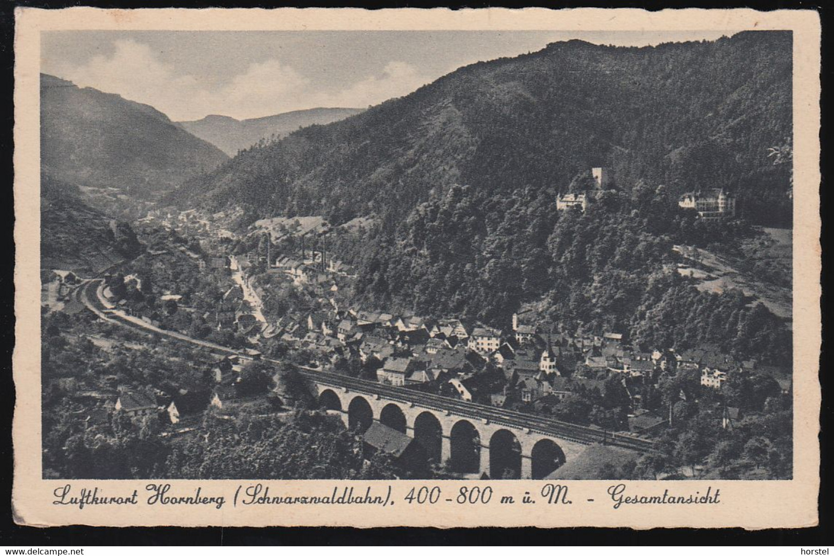 D-78132 Hornberg - Schwarzwald - Eisenbahnbrücke - Gesamtansicht ( 40er Jahre Gel. ) - Hornberg