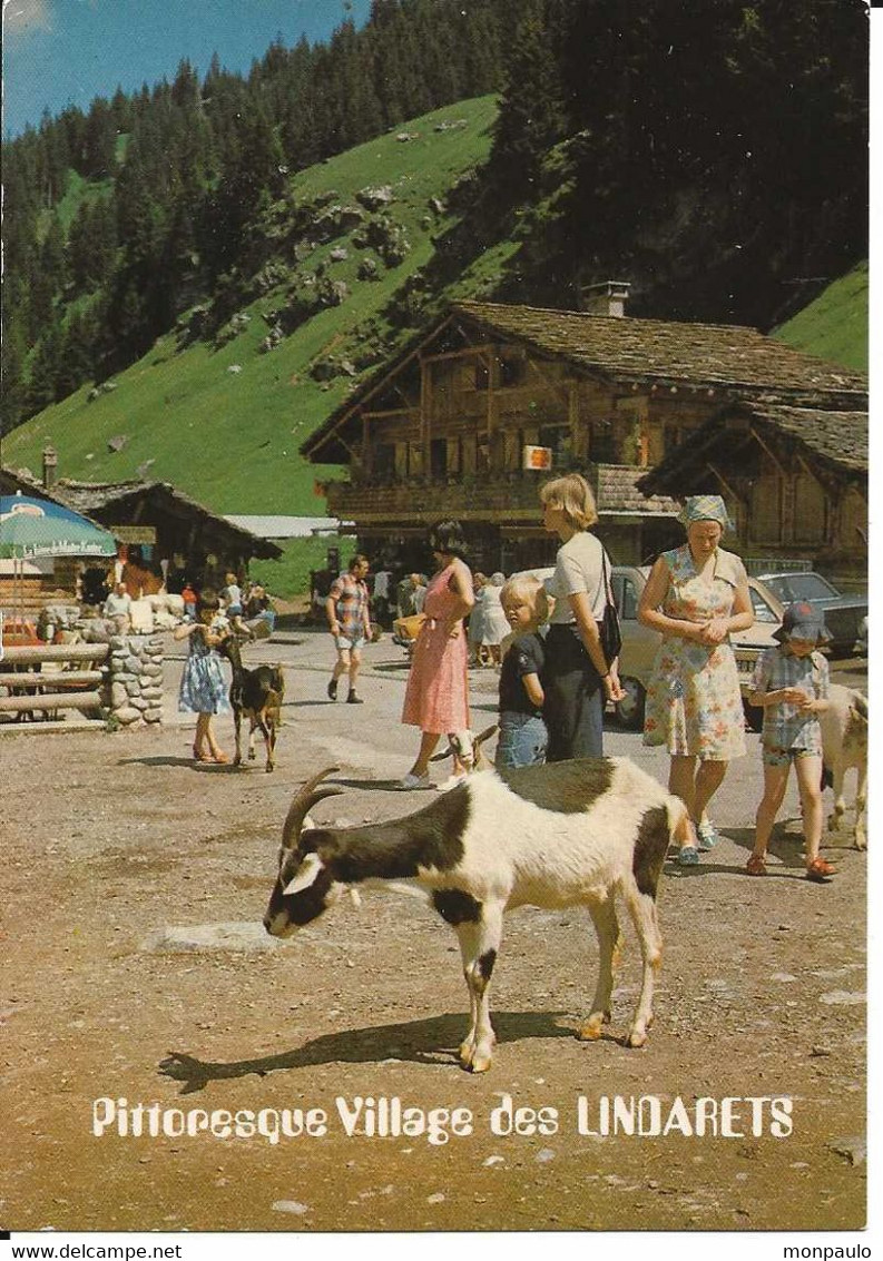 74. CPM. Haute Savoie. Montriond. Village Des Lindarets (animées, Enfants, Chèvres - Otros & Sin Clasificación