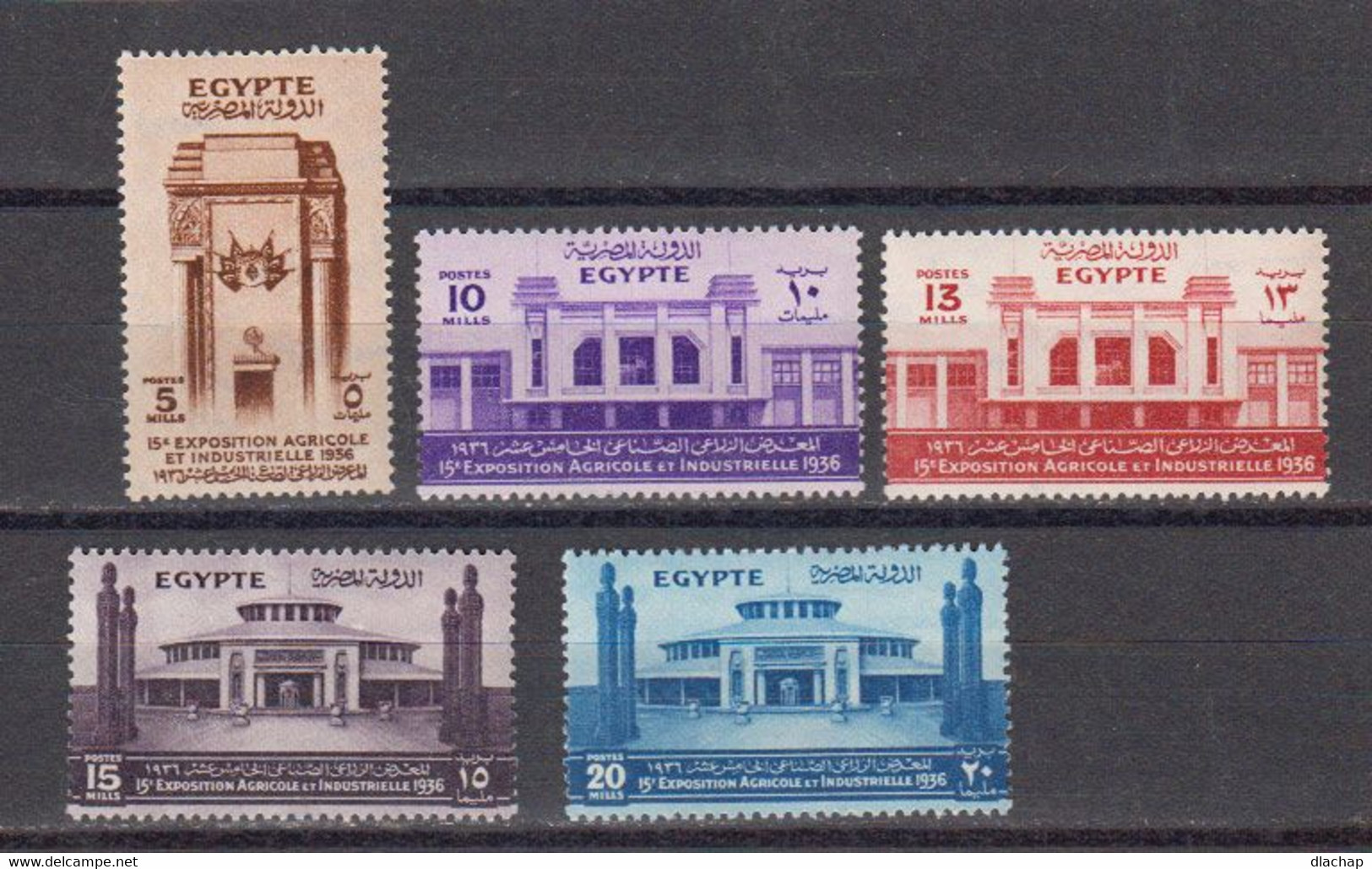 Egypte 1936 Yvert 179 / 183 ** Neufs Sans Charniere. 15eme Exposition Agricole Et Industrielle Au Caire - Unused Stamps