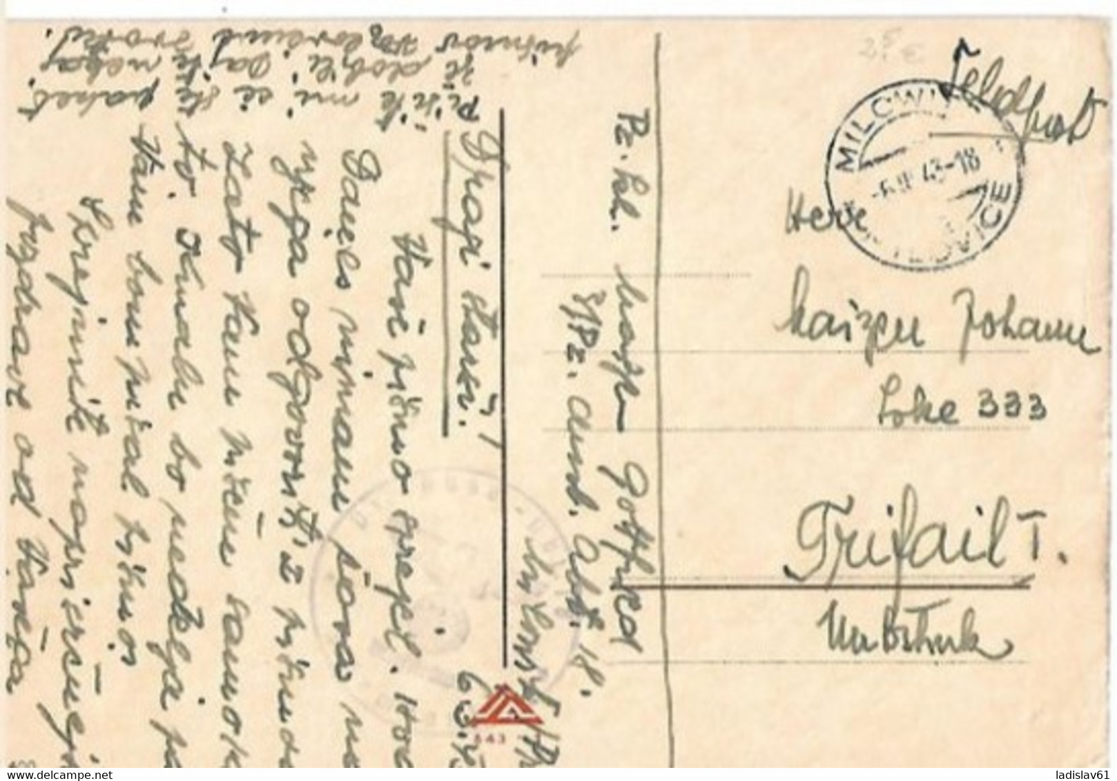 FELDPOST Razglednica Iz Leta 1943 - Other & Unclassified