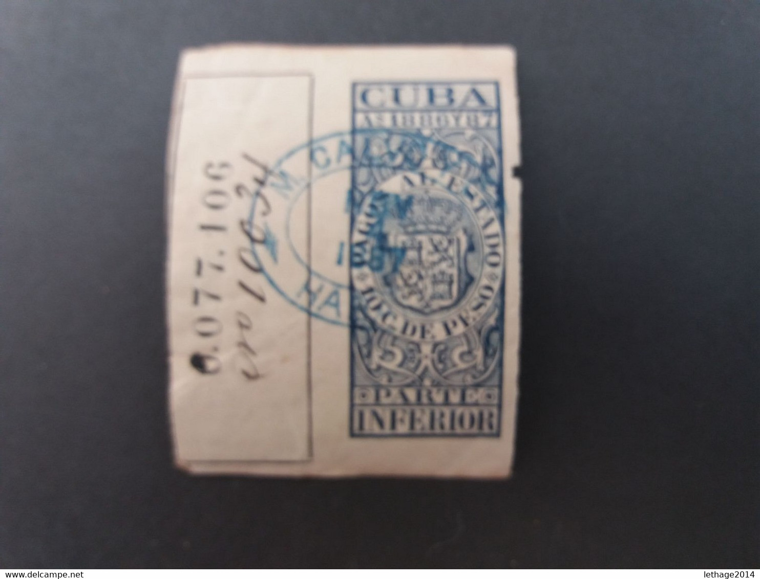 STAMPS CUBA 1888  "Pagos Al Estado " Fiscal Stamps For Telegraphs. OBLITERE - Télégraphes