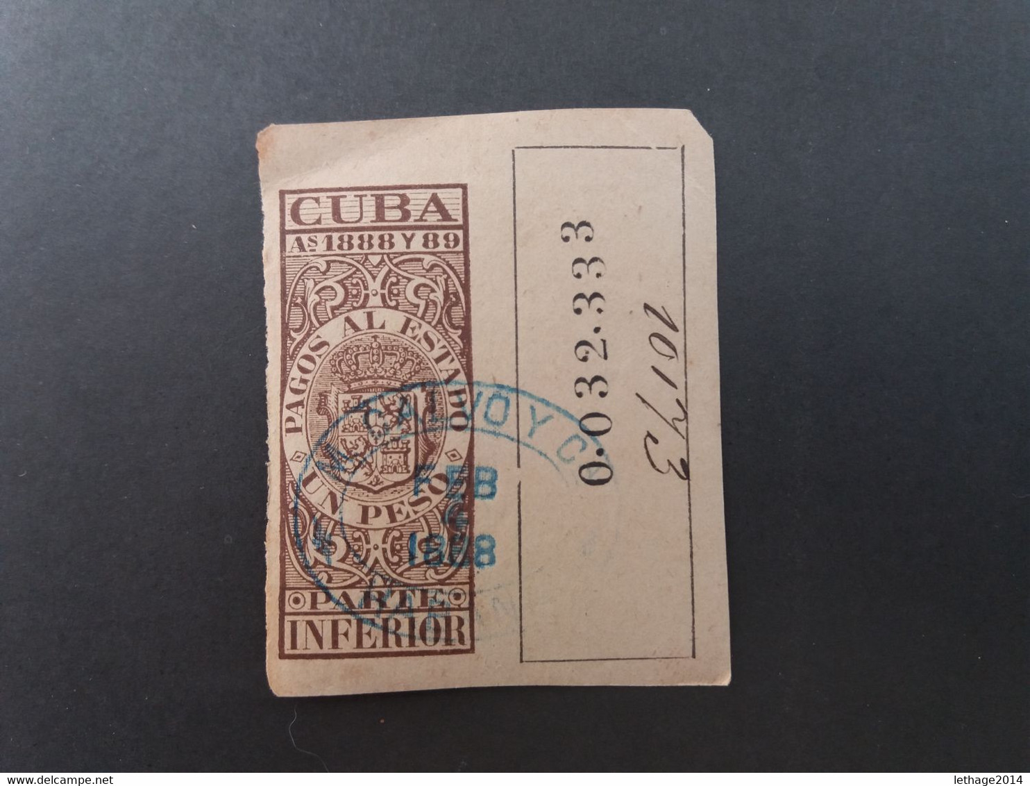 STAMPS CUBA 1888  "Pagos Al Estado " Fiscal Stamps For Telegraphs. - Telegraphenmarken
