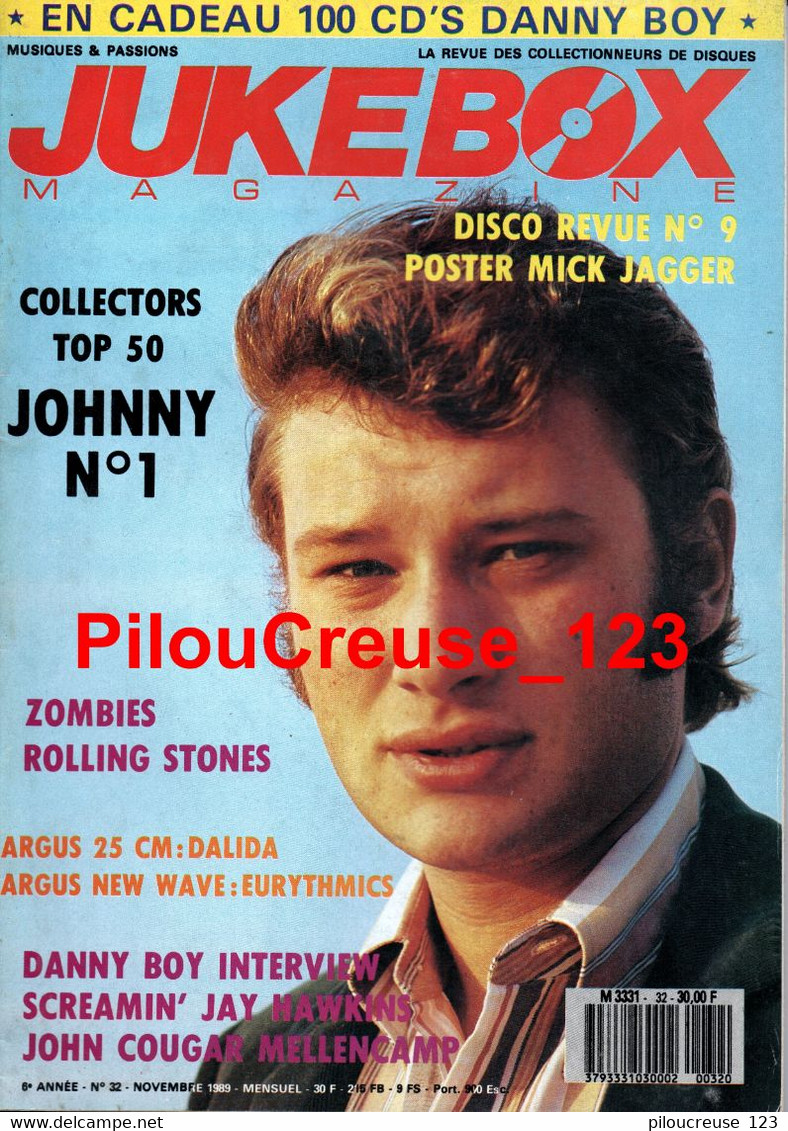 REVUE - JUKE BOX N°32 De Novembre 1989 - En Couverture JOHNNY N°1 - Musica