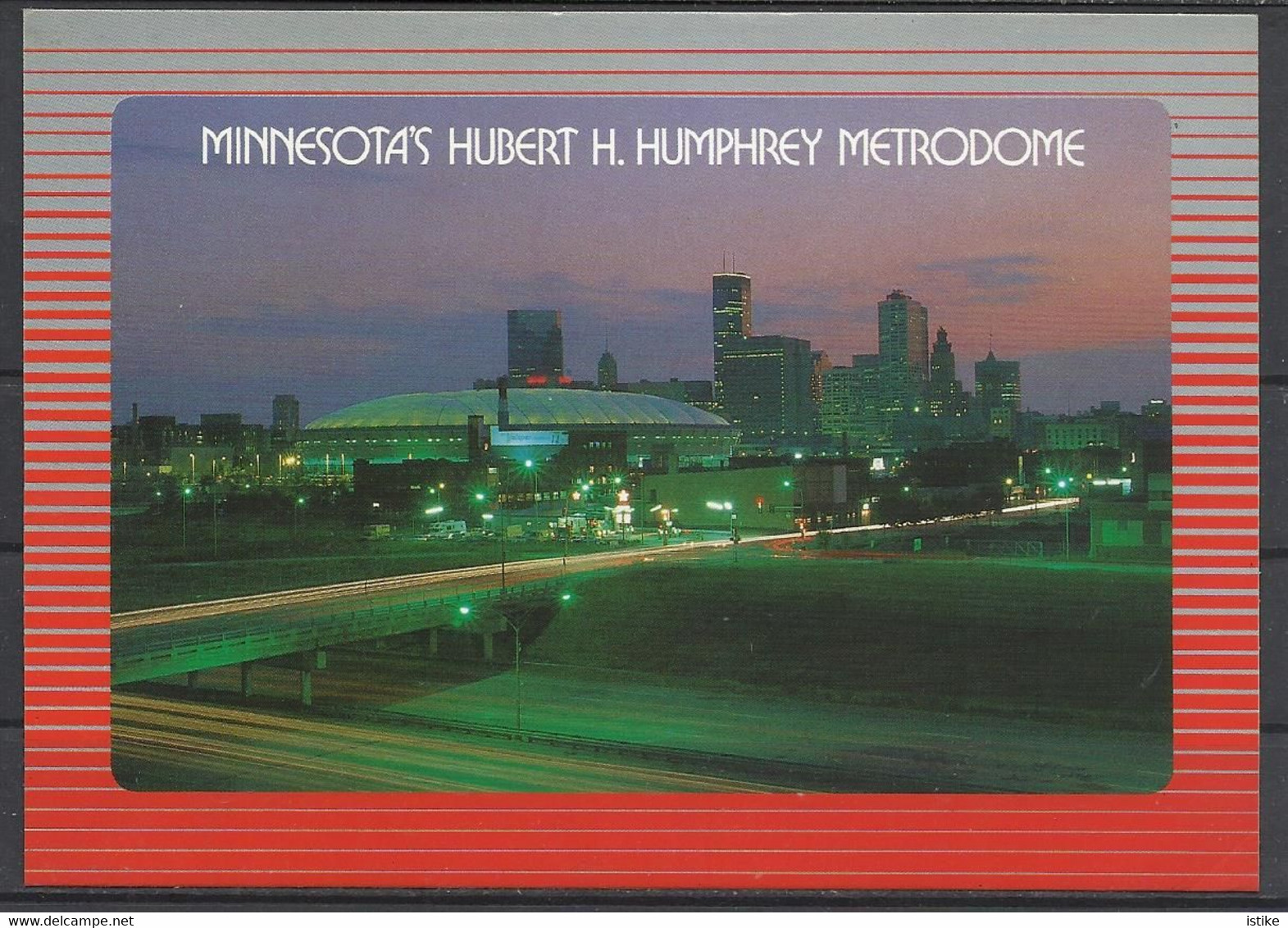 United States, MN, Minneapolis, Hubert H. Humphrey Metrodome(Stadium) At Night. - Minneapolis