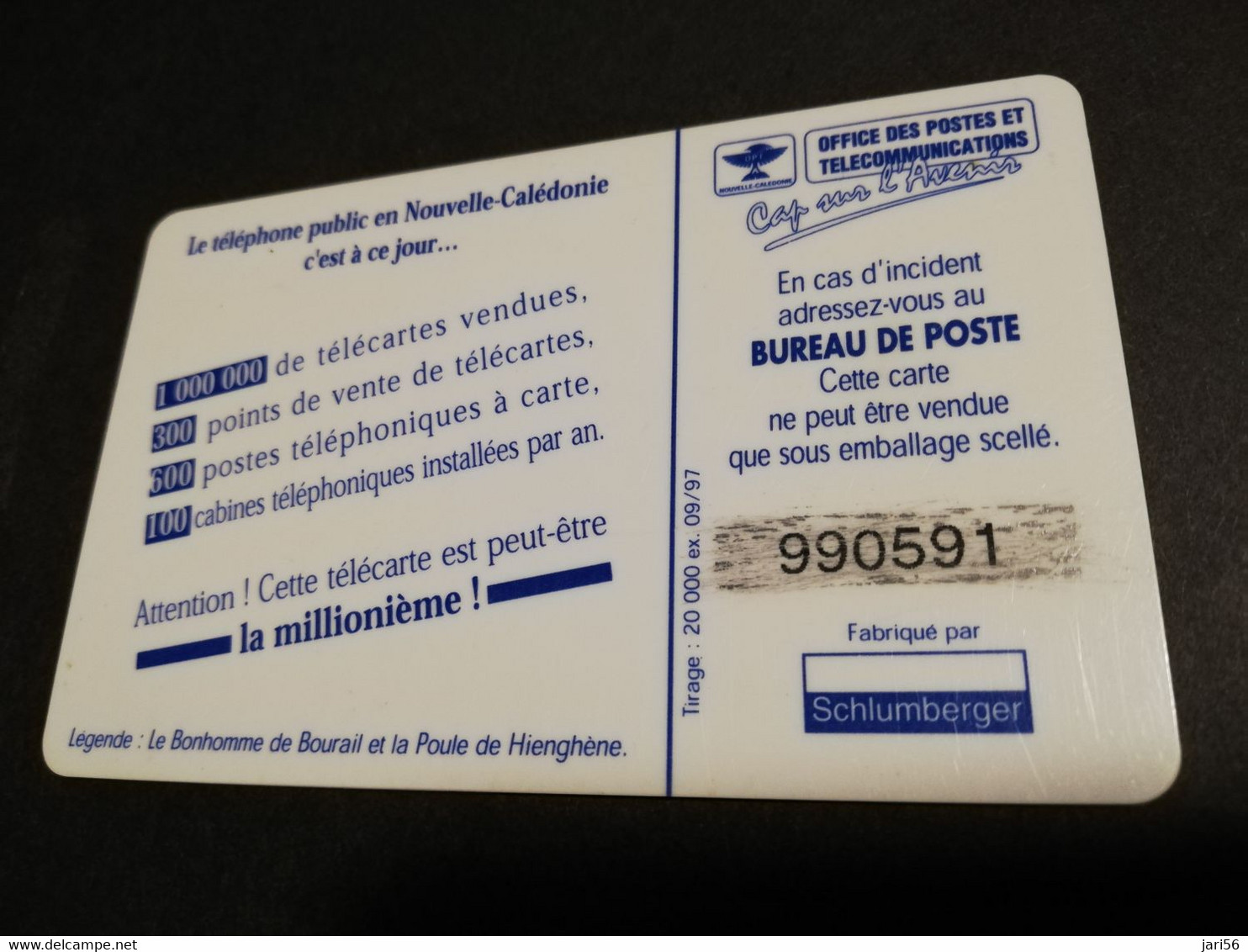 NOUVELLE CALEDONIA  CHIP CARD 25 UNITS  ROCK FORMATION  ** 4166 ** - Neukaledonien