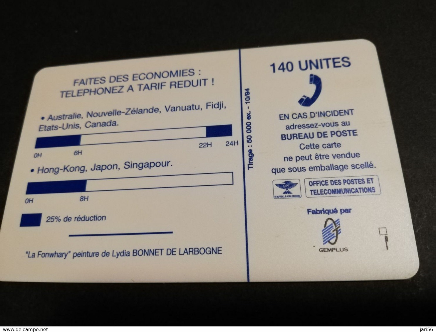 NOUVELLE CALEDONIA  CHIP CARD 140 UNITS  FAITEZ DES ECONOMIES:    ** 4172 ** - Nouvelle-Calédonie