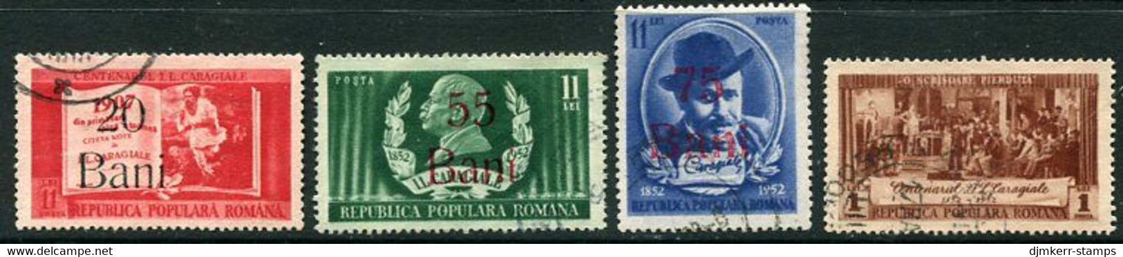 ROMANIA 1952 Currency Reform Surcharge On Caragiale Centenary  Used.   Michel 1295-98 - Gebraucht