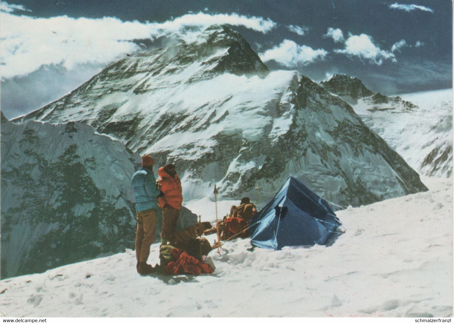 AK Everest Lhotse Expedition 1972 Gerhard Lenser Himalaya Himalayas Nepal Unterschrift Signature Stempel Briefmarke - Nepal