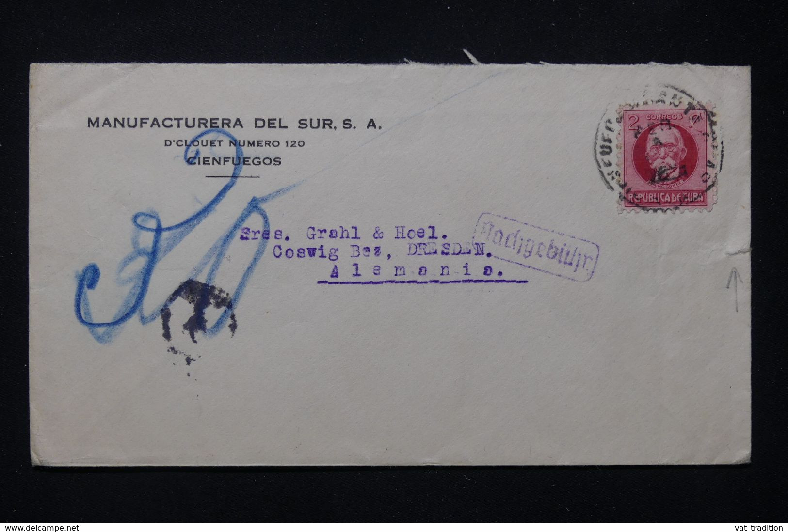 CUBA - Enveloppe Commerciale De Cienfuegos Pour L 'Allemagne - L 81091 - Storia Postale