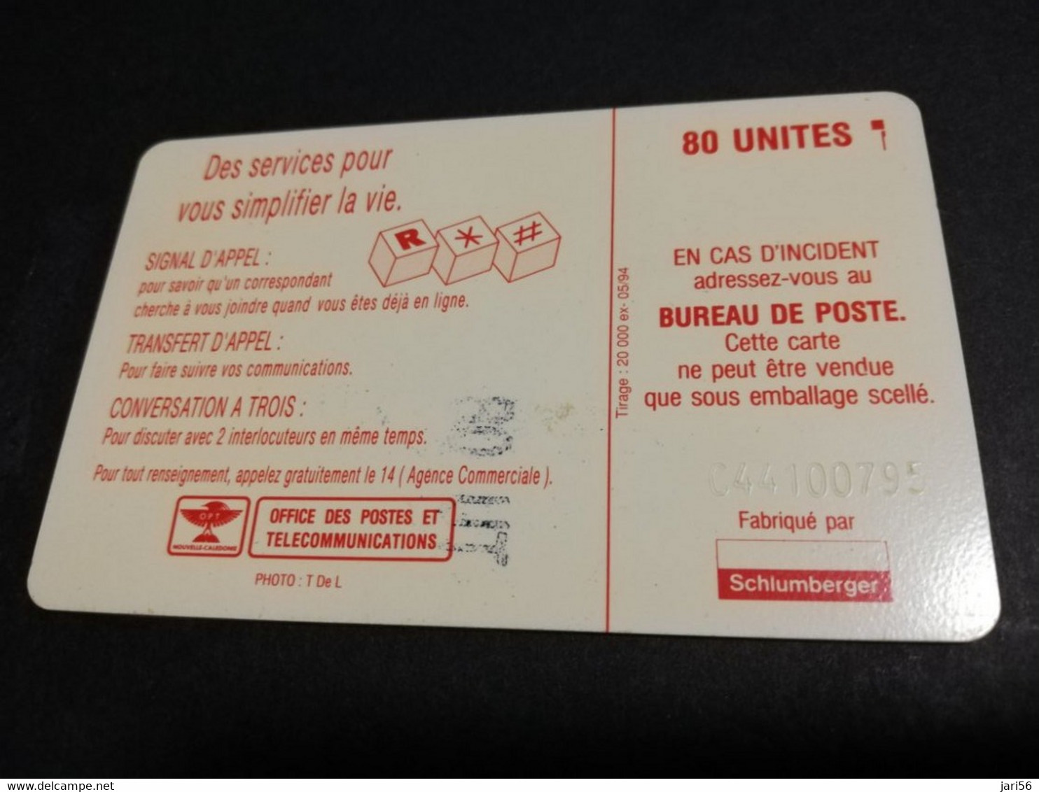 NOUVELLE CALEDONIA  CHIP CARD 80 UNITS TELECOM DICH ANTENNA   NR; C441         ** 4200 ** - Neukaledonien