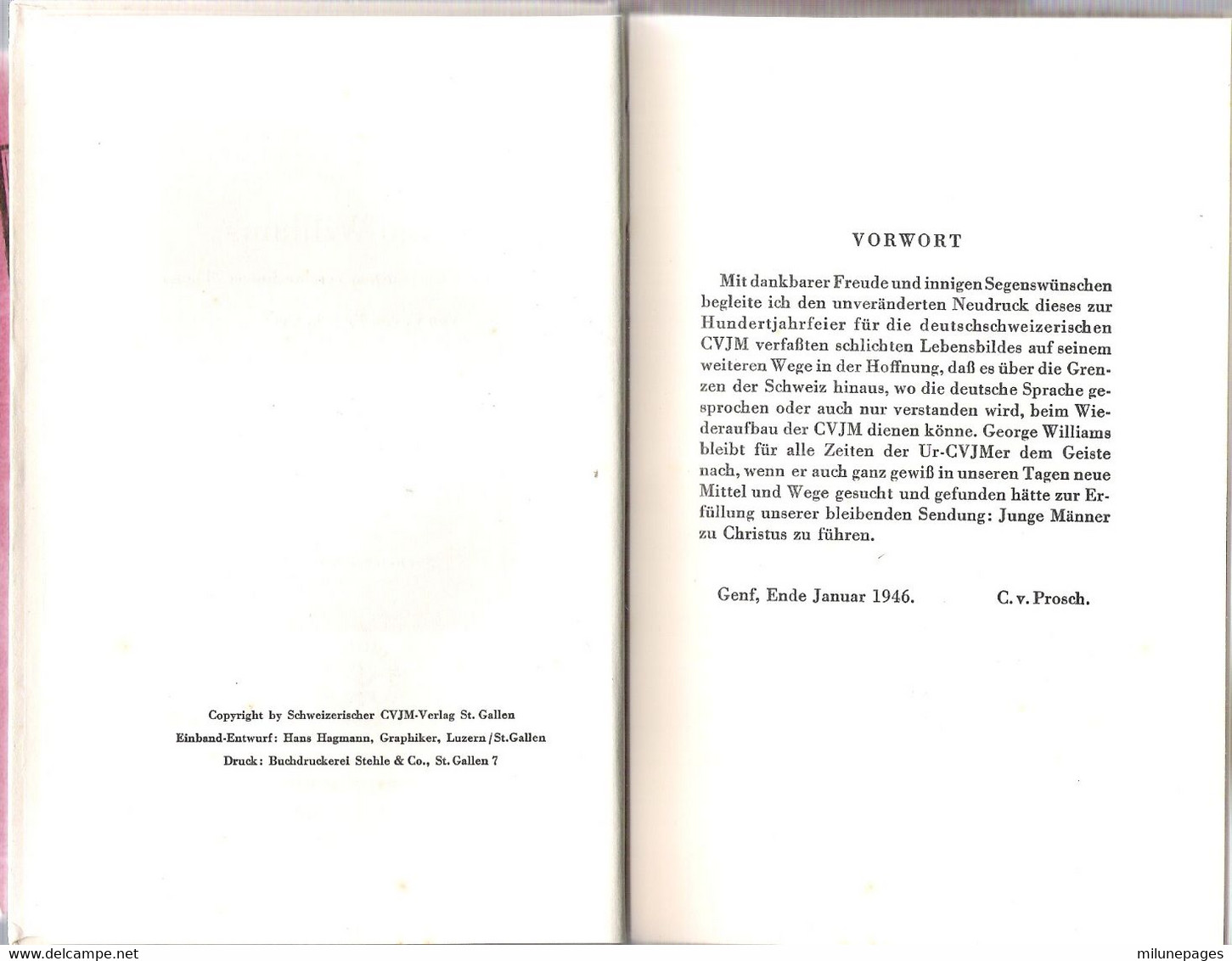 In London Finges An ...George Williams Hunderjahrfeier Der CVJM St Gallen Schweiz 1946 Von C.von Prosch, Genf - Biografie & Memorie