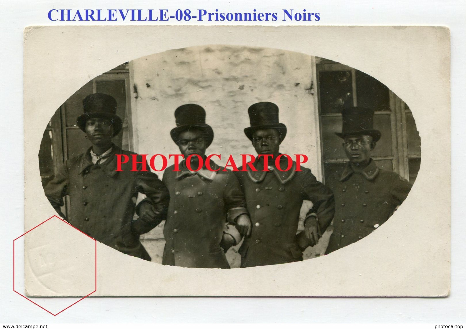 CHARLEVILLE-Prisonniers Noirs-CARTE PHOTO Allemande-Guerre 14-18-1 WK-France-08-Militaria- - Charleville