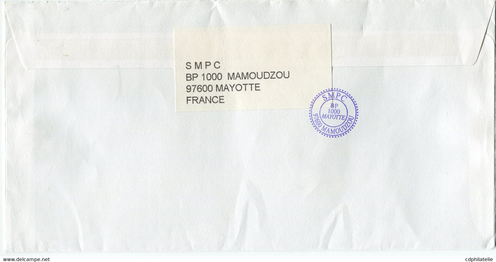 MAYOTTE LETTRE PAR AVION DEPART COQUILLAGES DE MAYOTTE PREMIER 23 SEPT 2000 SADA  POUR LA FRANCE - Brieven En Documenten