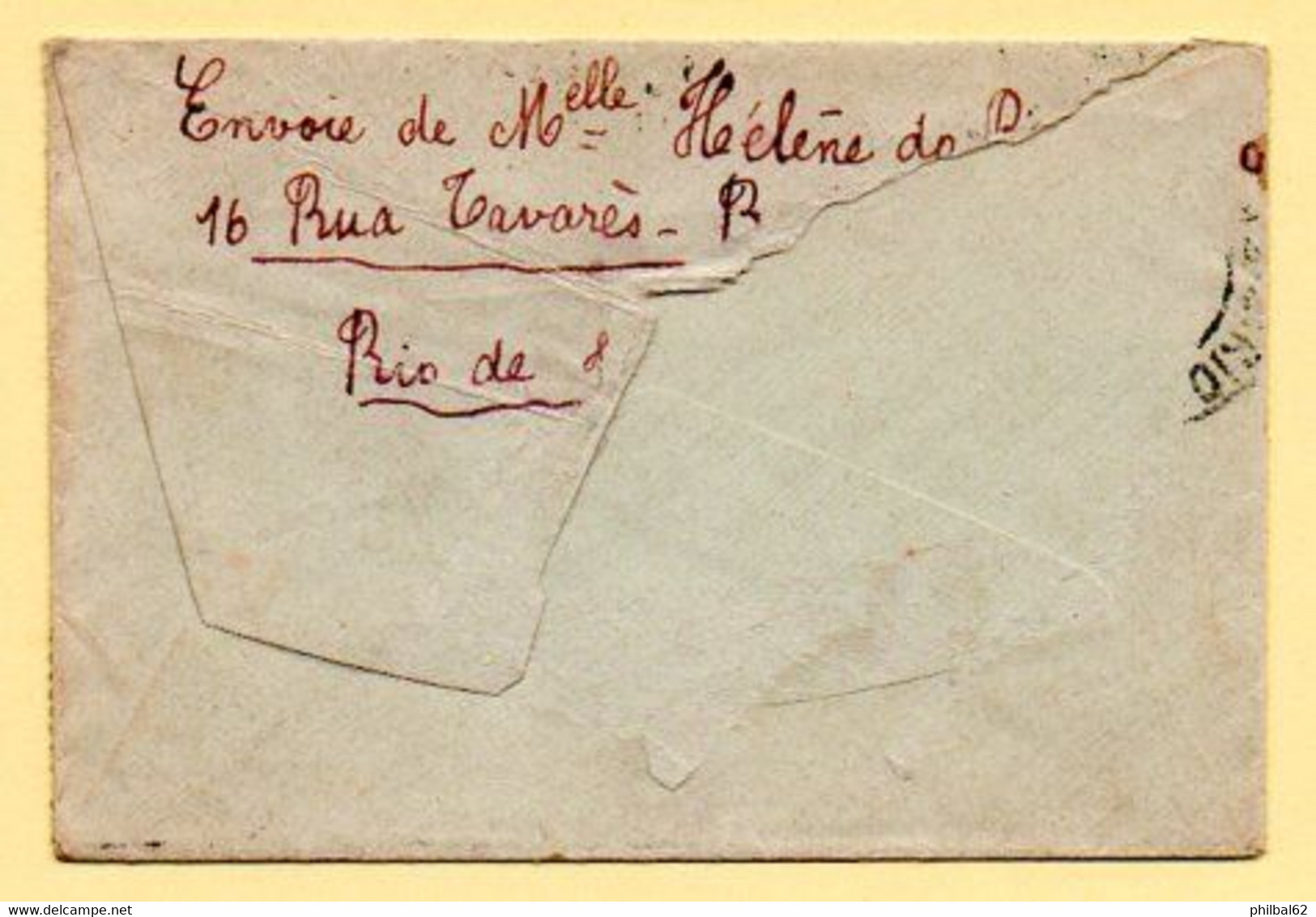 Petite Enveloppe Avec Timbre Du Brésil ( 1915) Adressée à Aulnat, Puy De Dôme. - Lettres & Documents