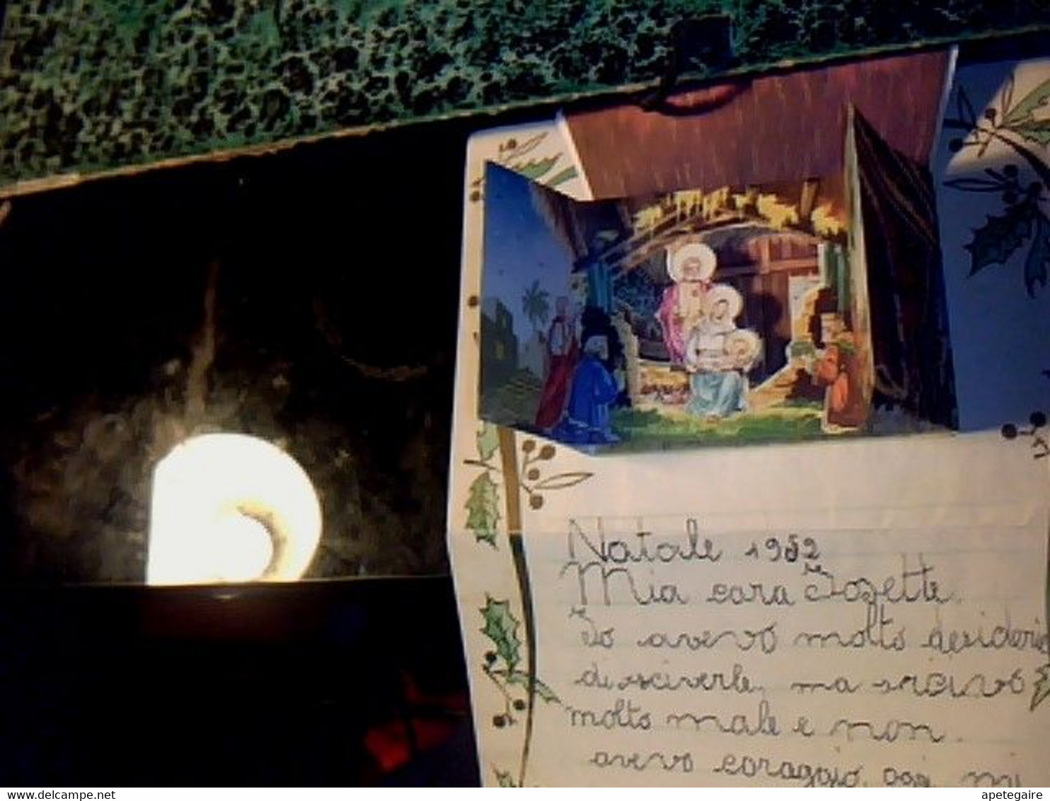 Lettre à Système Decoupis- Moblle Thème Creche De Noël Année 1952 - Motivos De Navidad