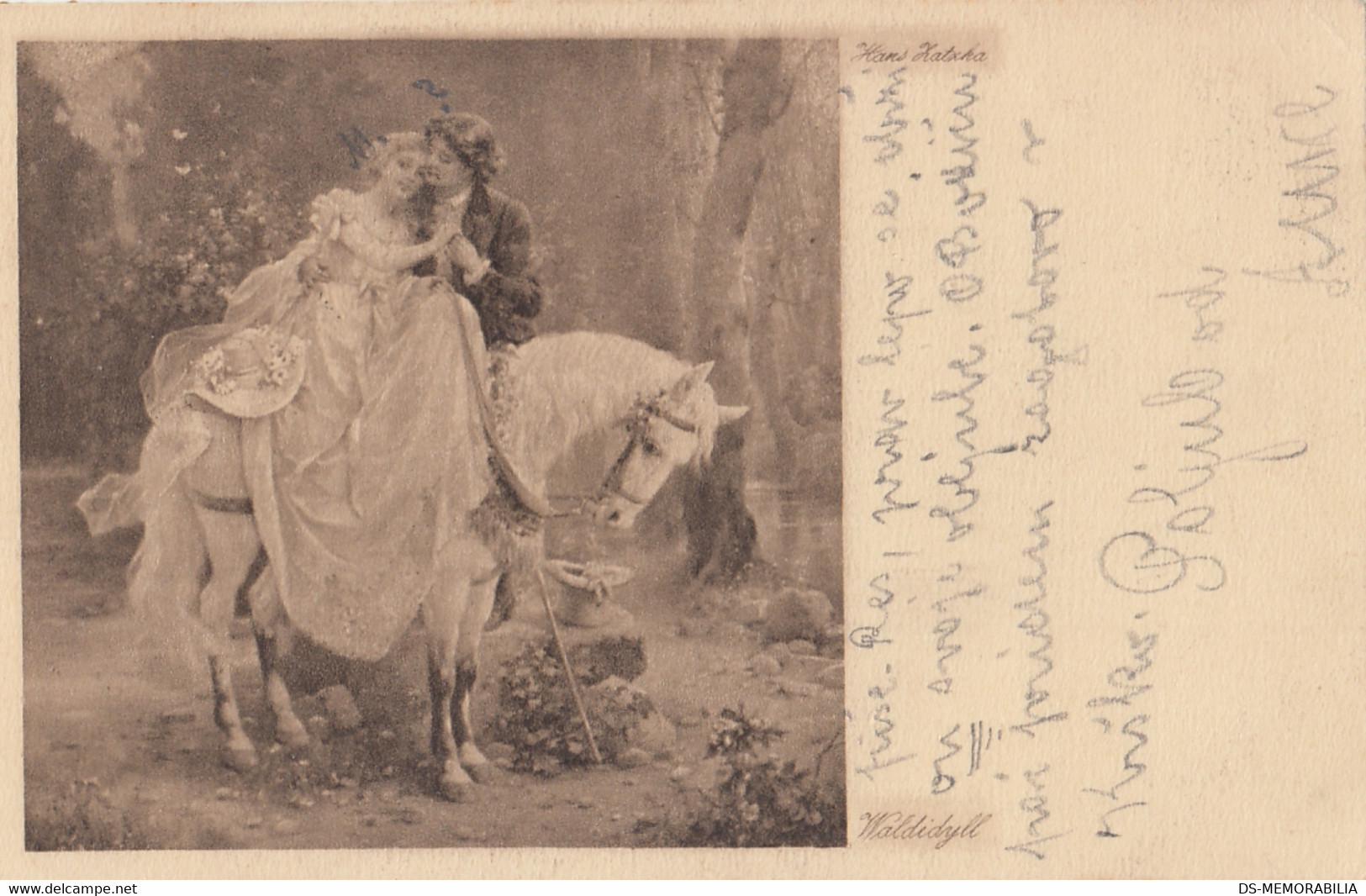 Hans Zatzka - Couple , White Horse 1919 - Zatzka