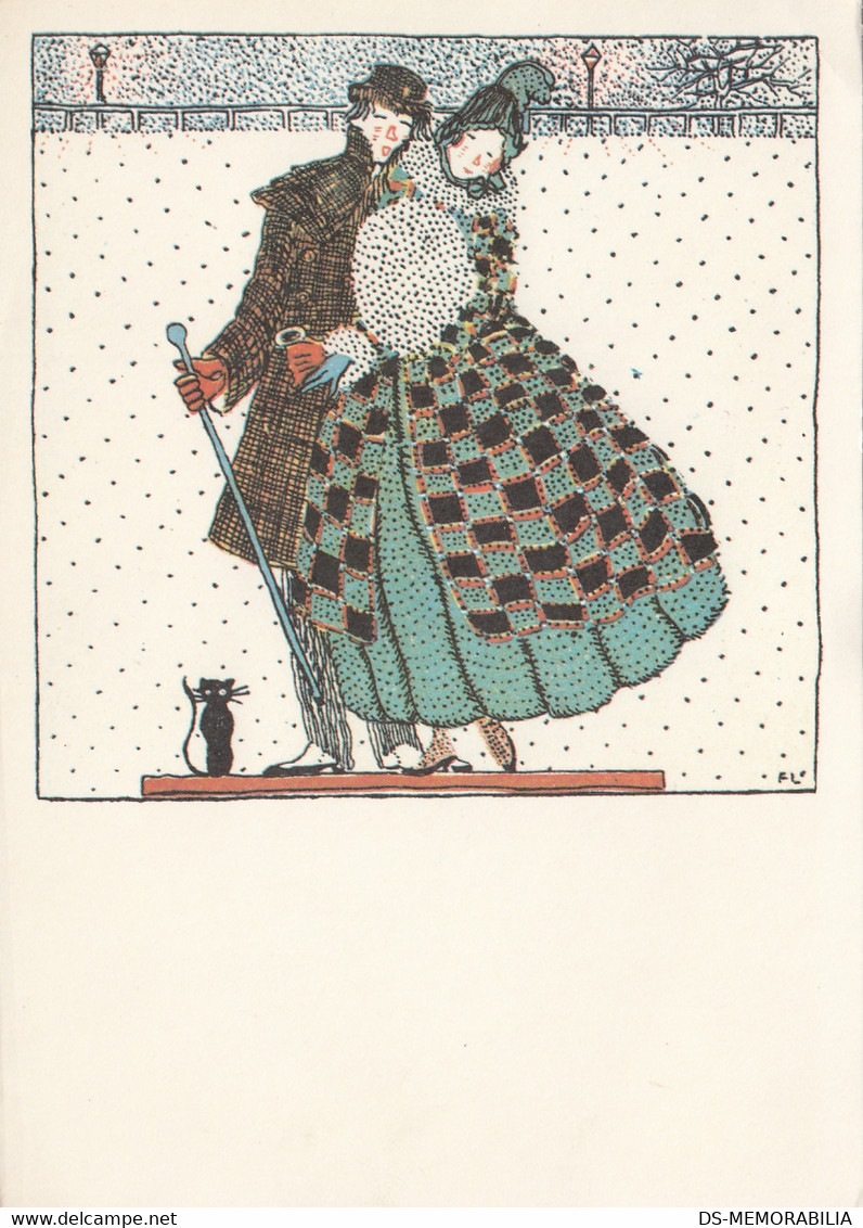 Wiener Werkstatte - Fritzi Low - Couple In Snow , UNICEF - Wiener Werkstaetten