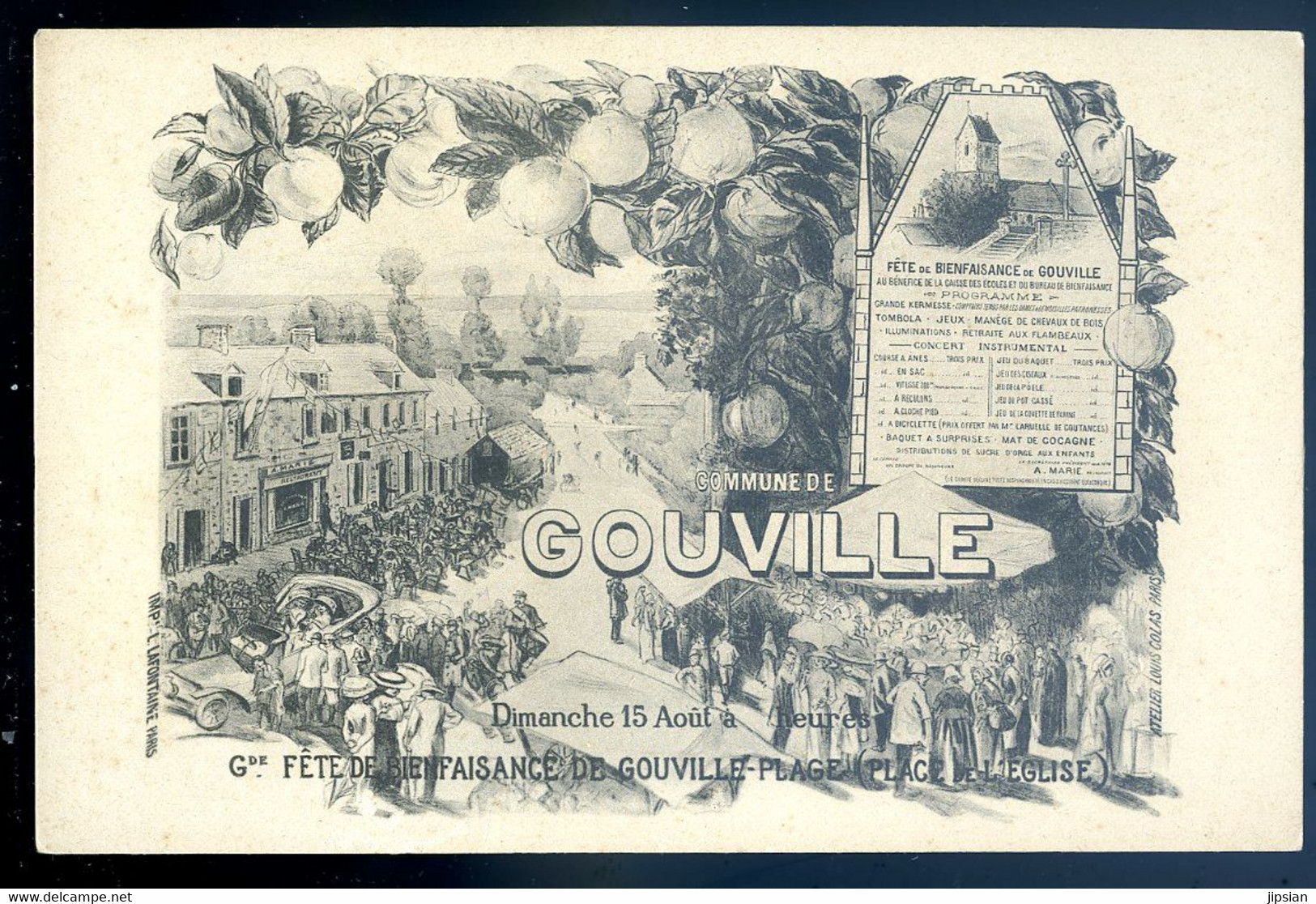 Cpa Du 50 Gouville Fête De Bienfaisance De Gouville Plage Place De L' église -- Près Blainville Coutances  AVR20-01 - Blainville Sur Mer