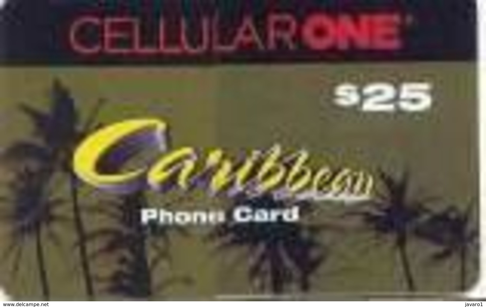 CARAIB : CAR82 $25 CELLULAR ONE Caraibian Phone Card USED - Virgin Islands